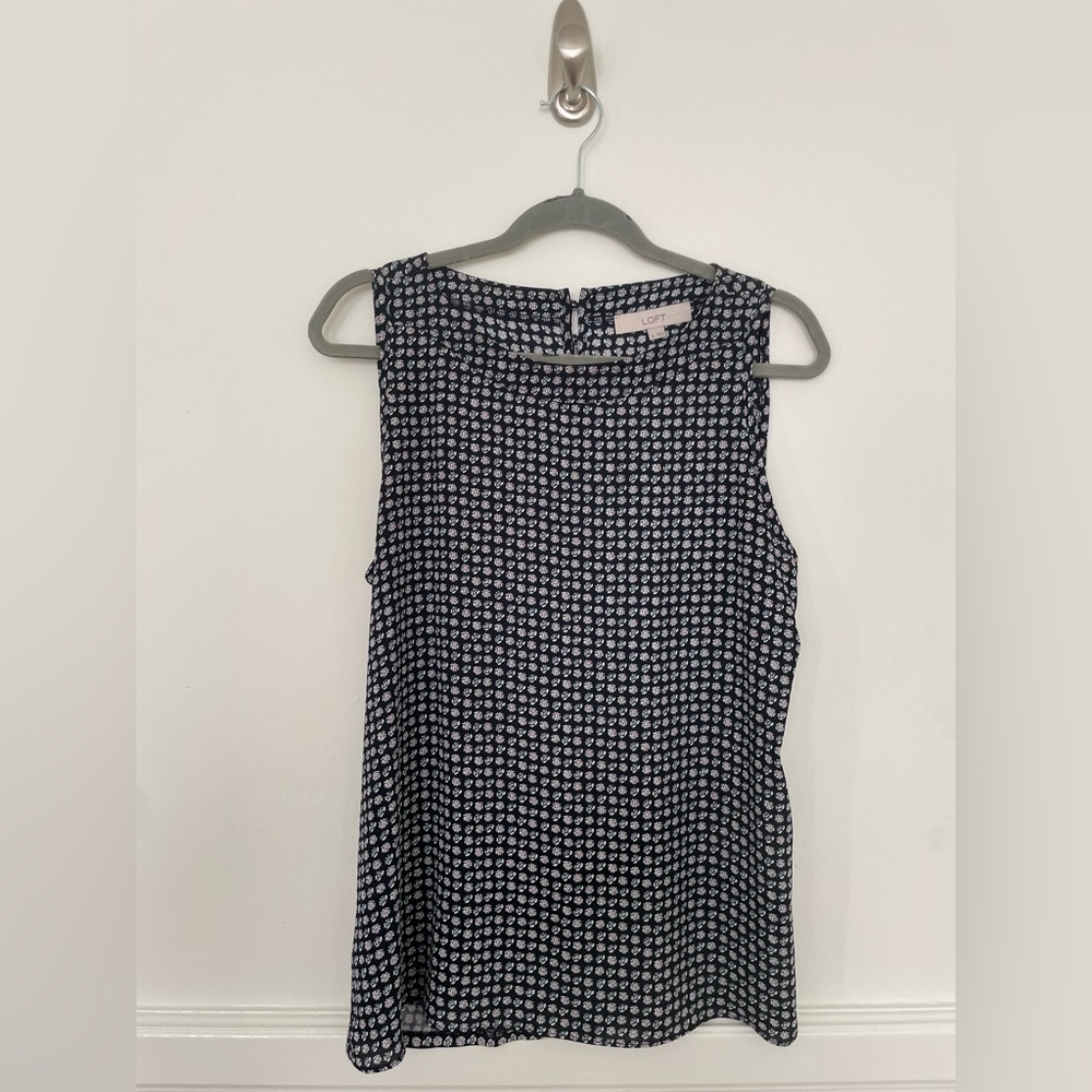 LOFT Navy Tank Blouse
